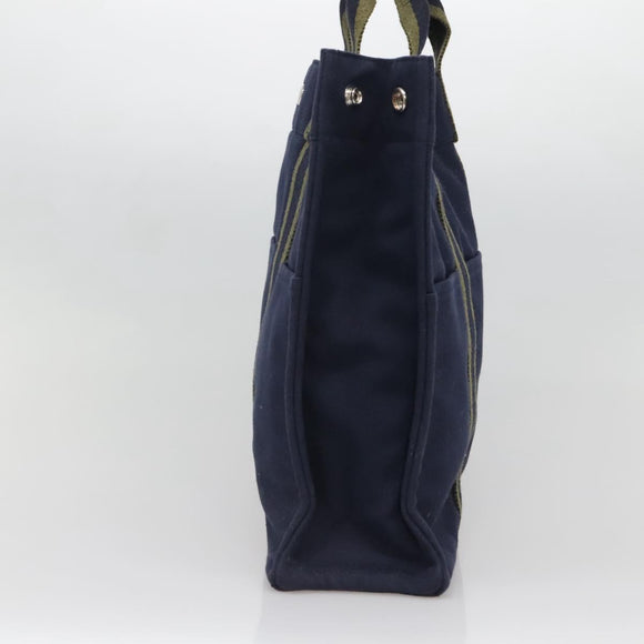 HERMES Fourre Tout MM Hand Bag Canvas Navy Auth ti3348