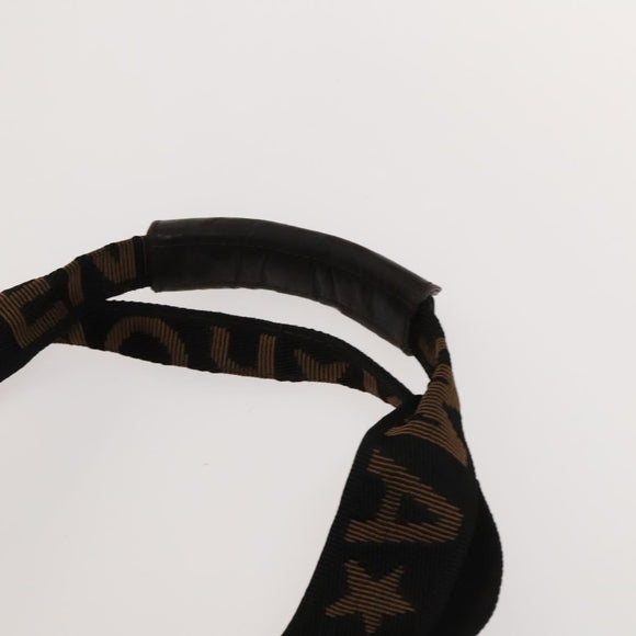 FENDI Pecan Hand Bag Nylon Canvas 2Set Black Brown Auth ti3350