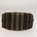 FENDI Pecan Hand Bag Nylon Canvas 2Set Black Brown Auth ti3350-7