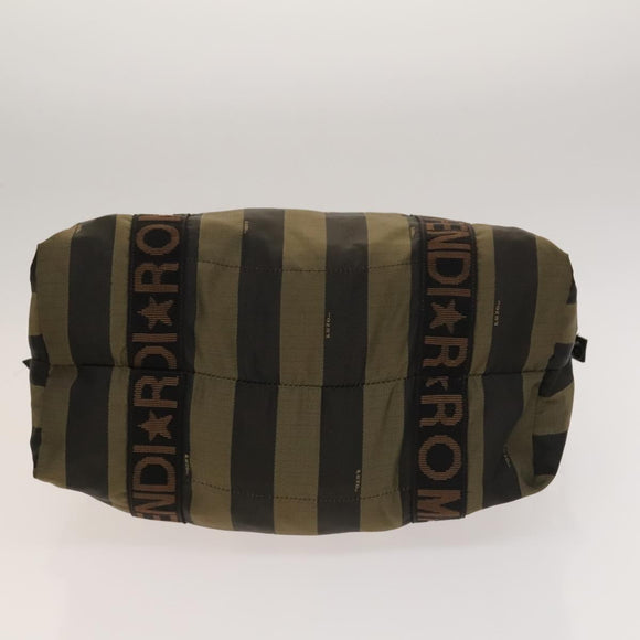 FENDI Pecan Hand Bag Nylon Canvas 2Set Black Brown Auth ti3350