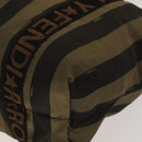 FENDI Pecan Hand Bag Nylon Canvas 2Set Black Brown Auth ti3350-8