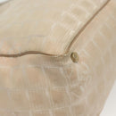CHANEL New Travel Line Einkaufstasche Nylon Beige Gold CC Auth ti3356-9