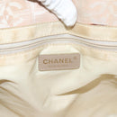 CHANEL New Travel Line Einkaufstasche Nylon Beige Gold CC Auth ti3356-17