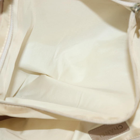 CHANEL New Travel Line Tote Bag Nylon Beige Gold CC Auth ti3356