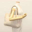 CHANEL New Travel Line Einkaufstasche Nylon Beige Gold CC Auth ti3356-21