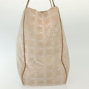 CHANEL New Travel Line Tote Bag Nylon Beige Gold CC Auth ti3356-4