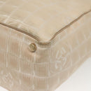 CHANEL New Travel Line Tote Bag Nylon Beige Gold CC Auth ti3357-14