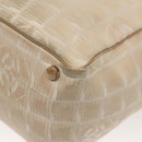 CHANEL New Travel Line Tote Bag Nylon Beige Gold CC Auth ti3357-16