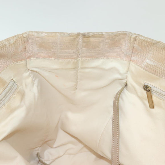 CHANEL New Travel Line Tote Bag Nylon Beige Gold CC Auth ti3357