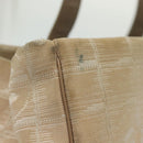 CHANEL New Travel Line Tote Bag Nylon Beige Gold CC Auth ti3357-3