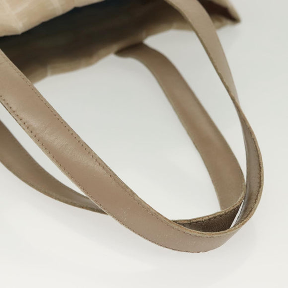 CHANEL New Travel Line Tote Bag Nylon Beige Gold CC Auth ti3357