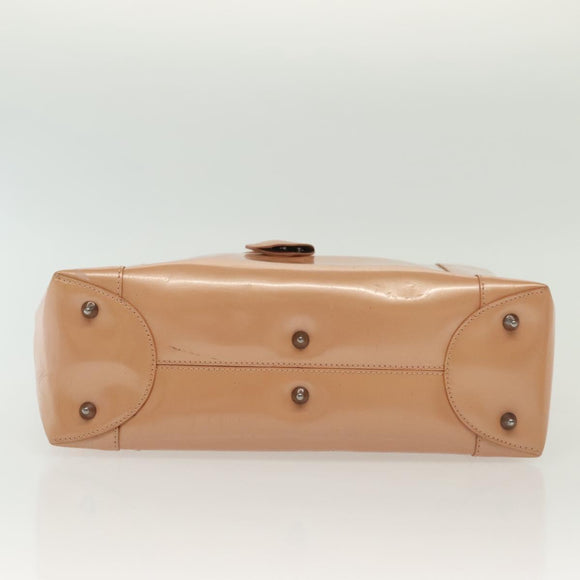 Christian Dior Maris Pearl Hand Bag Enamel Pink Auth ti3359