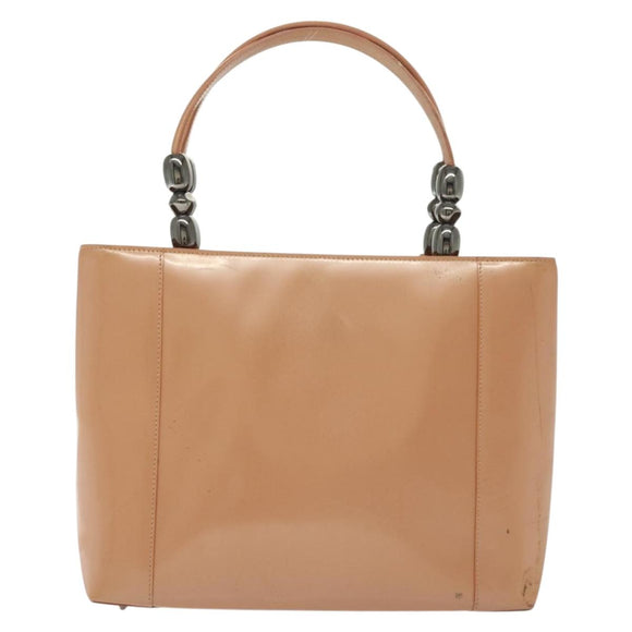 Christian Dior Maris Pearl Hand Bag Enamel Pink Auth ti3359