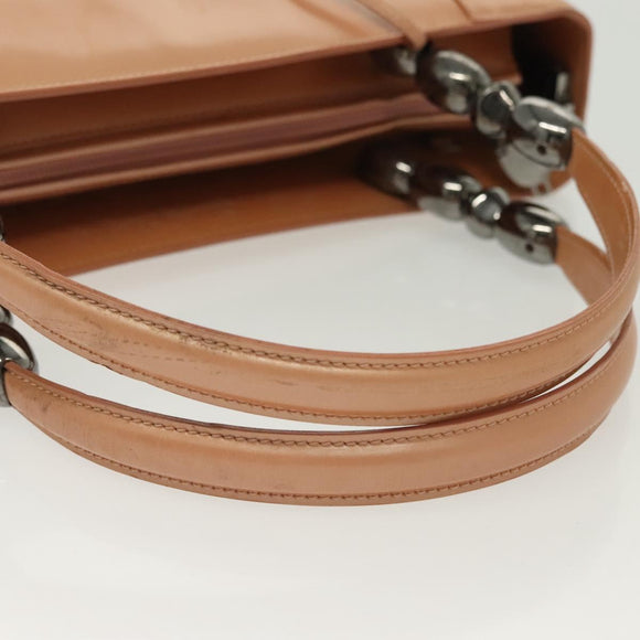 Christian Dior Maris Pearl Hand Bag Enamel Pink Auth ti3359