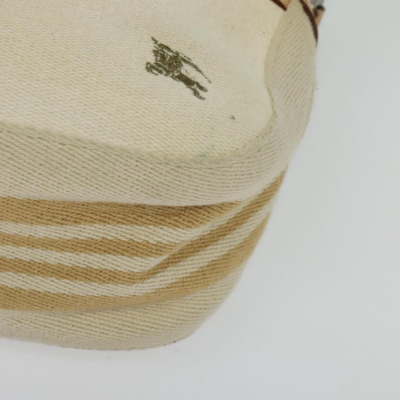 BURBERRY Blue Label Shoulder Bag Canvas Beige Gold Auth ti3360