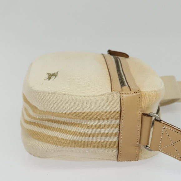 BURBERRY Blue Label Shoulder Bag Canvas Beige Gold Auth ti3360
