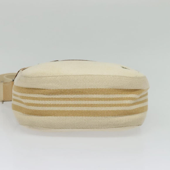 BURBERRY Blue Label Shoulder Bag Canvas Beige Gold Auth ti3360