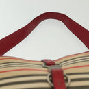 BURBERRY Blue Label Shoulder Bag Canvas Leather Beige Red Auth ti3362-14
