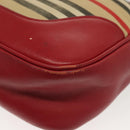 BURBERRY Blue Label Shoulder Bag Canvas Leather Beige Red Auth ti3362-17