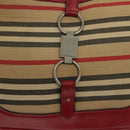 BURBERRY Blue Label Shoulder Bag Canvas Leather Beige Red Auth ti3362-18