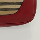 BURBERRY Blue Label Shoulder Bag Canvas Leather Beige Red Auth ti3362-3
