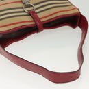 BURBERRY Blue Label Shoulder Bag Canvas Leather Beige Red Auth ti3362-9