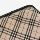 BURBERRY Nova Check Black label Shoulder Bag Nylon Beige Silver Auth ti3363-20