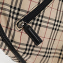 BURBERRY Nova Check Black label Shoulder Bag Nylon Beige Silver Auth ti3363-21