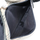 BURBERRY Nova Check Black label Shoulder Bag Nylon Beige Silver Auth ti3363-22