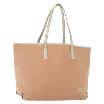 BURBERRY Blue Label Tote Bag Canvas Pink Silver Auth ti3364