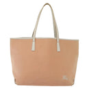 BURBERRY Blue Label Tote Bag Canvas Pink Silver Auth ti3364-13