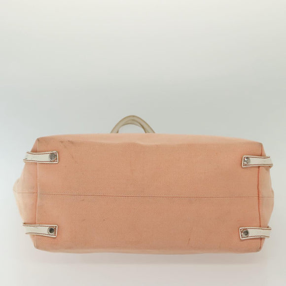 BURBERRY Blue Label Tote Bag Canvas Pink Silver Auth ti3364