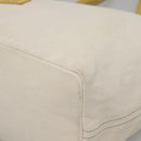 BURBERRY Tote Bag Canvas Leather White Yellow gold Auth ti3365-9