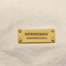 BURBERRY Tote Bag Canvas Leather White Yellow gold Auth ti3365-17