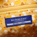 BURBERRY Tote Bag Canvas Leather White Yellow gold Auth ti3365-11