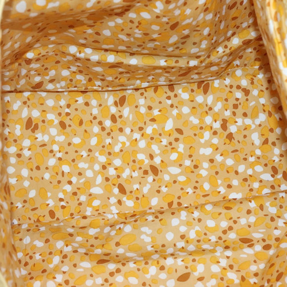 BURBERRY Tote Bag Canvas Leather White Yellow gold Auth ti3365