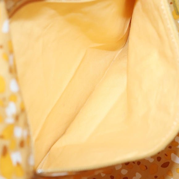 BURBERRY Tote Bag Canvas Leather White Yellow gold Auth ti3365