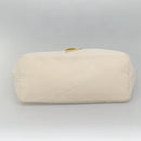 BURBERRY Tote Bag Canvas Leather White Yellow gold Auth ti3365-5