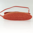 BURBERRY Blue Label Shoulder Bag Raffia Leather Beige Orange gold Auth ti3366-6