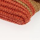 BURBERRY Blue Label Shoulder Bag Raffia Leather Beige Orange gold Auth ti3366-16