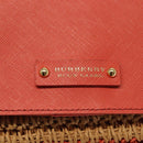 BURBERRY Blue Label Shoulder Bag Raffia Leather Beige Orange gold Auth ti3366-18