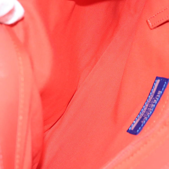 BURBERRY Blue Label Shoulder Bag Raffia Leather Beige Orange gold Auth ti3366