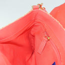 BURBERRY Blue Label Shoulder Bag Raffia Leather Beige Orange gold Auth ti3366-21