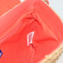 BURBERRY Blue Label Shoulder Bag Raffia Leather Beige Orange gold Auth ti3366-22