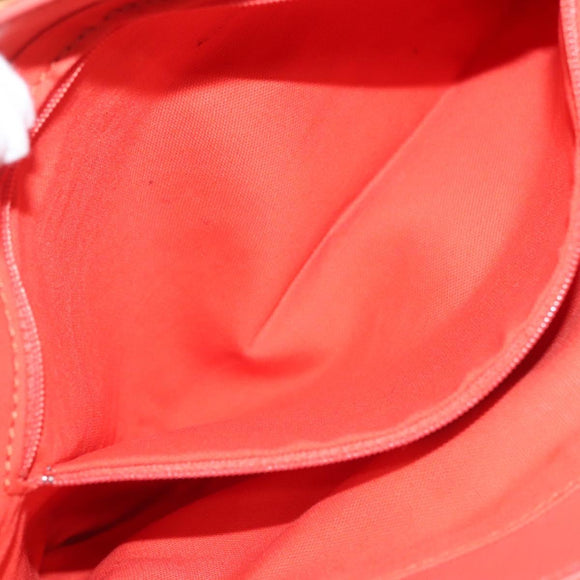 BURBERRY Blue Label Shoulder Bag Raffia Leather Beige Orange gold Auth ti3366