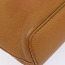 Burberrys Tote Bag Leather Beige Gold Auth ti3367-16