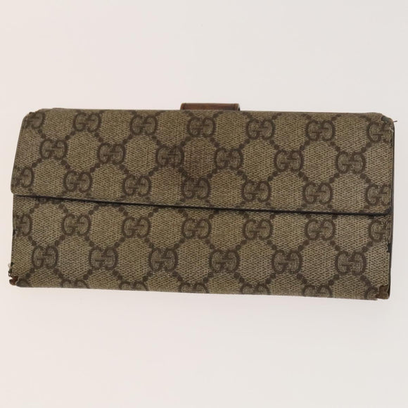 GUCCI GG Canvas GG Supreme Wallet Leather PVC 4Set Beige Pink Auth ti3368