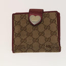 GUCCI GG Canvas GG Supreme Wallet Leather PVC 4Set Beige Pink Auth ti3368-20