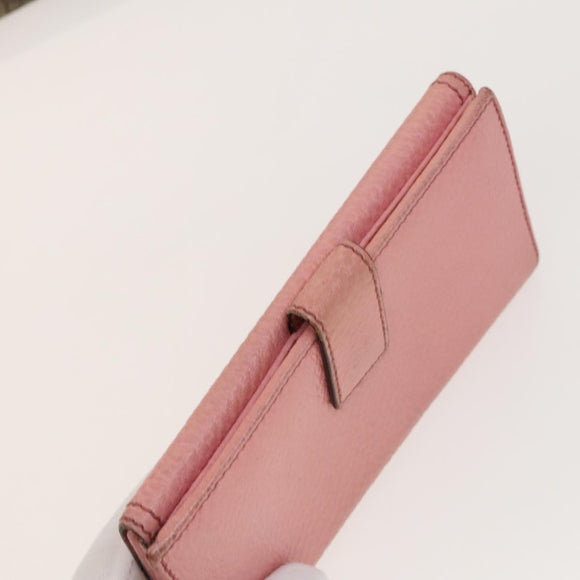 GUCCI GG Canvas GG Supreme Wallet Leather PVC 4Set Beige Pink Auth ti3368