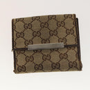 GUCCI GG Canvas GG Supreme Wallet Leather PVC 4Set Beige Pink Auth ti3368-8